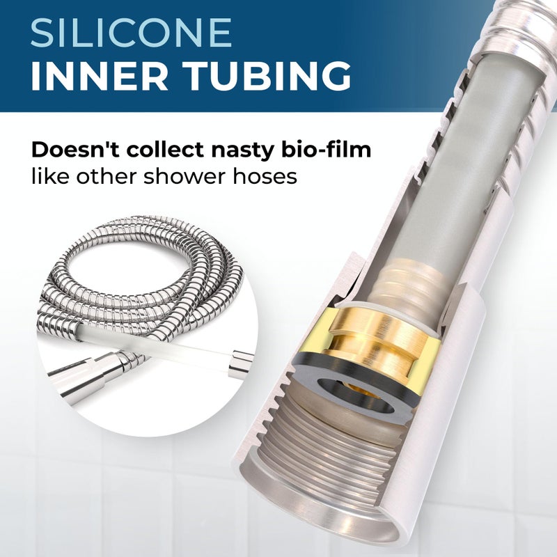 HammerHead Showers Solid Metal Shower Hose Attachment for Showerhead, Extra-Long 72-Inch Universal Replacement Hose for Hand held Shower, Brushed Nickel - Image 5